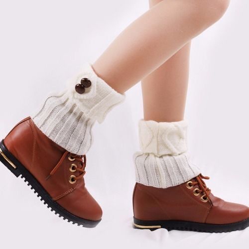 Fashion Button Warm Foot Sock
