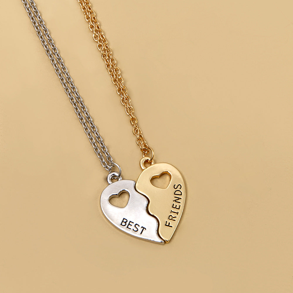 Good Friend Two Half Heart Necklace