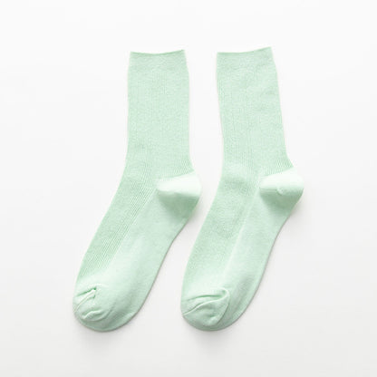 Summer Candy Color Solid Color Mid-calf Length Socks