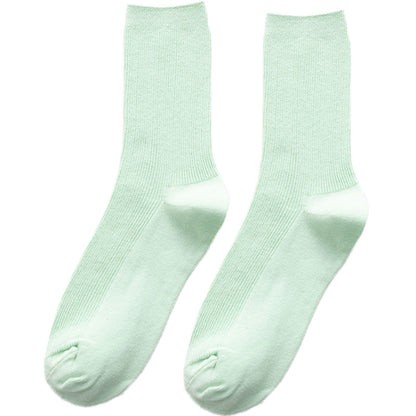 Summer Candy Color Solid Color Mid-calf Length Socks