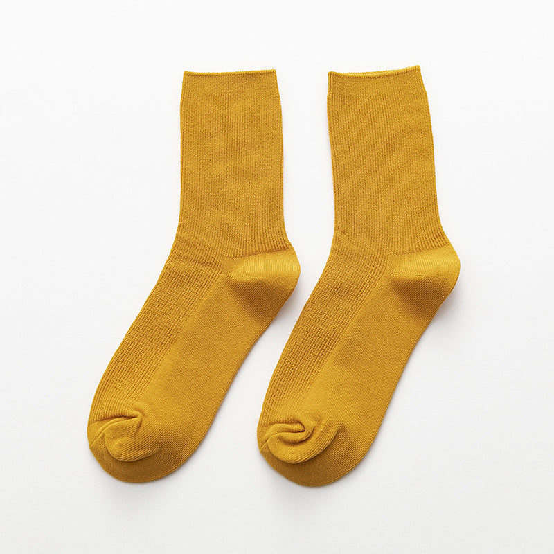 Summer Candy Color Solid Color Mid-calf Length Socks