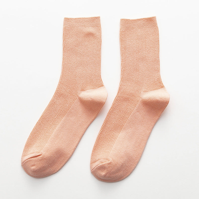 Summer Candy Color Solid Color Mid-calf Length Socks