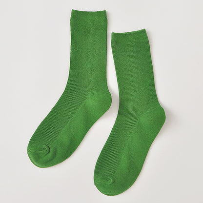 Summer Candy Color Solid Color Mid-calf Length Socks