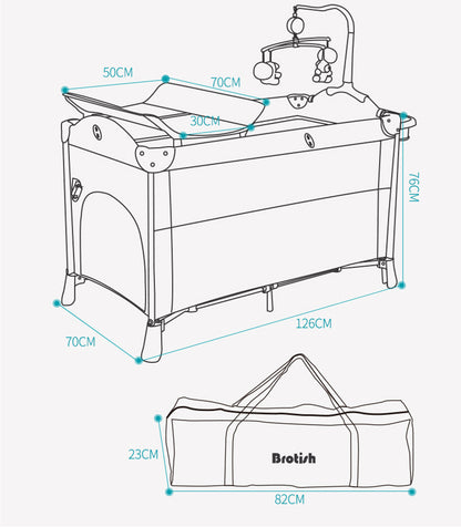 Multifunctional Baby Cot Splicing Large Bed Movable