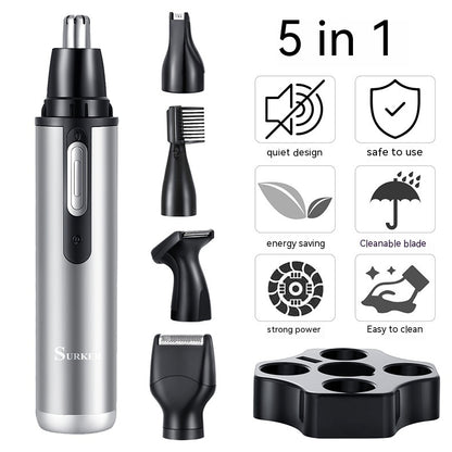 Five-in-one Multifunctional USB Charging Portable Mini Nose Ear Hair Trimmer