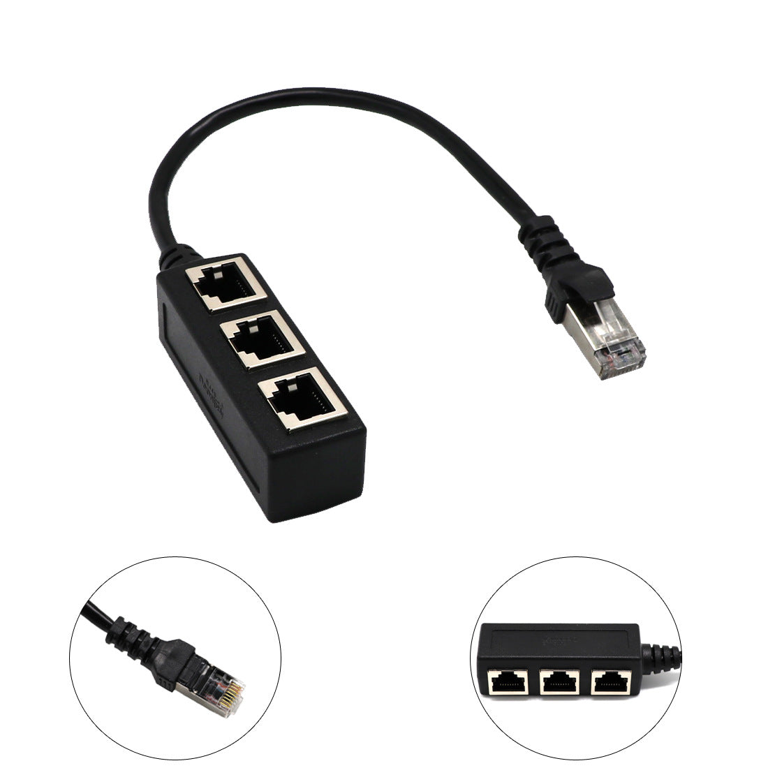 Network Cable Adapter Cable Connecting Line One Male 3 Bus CATE 6 Line
