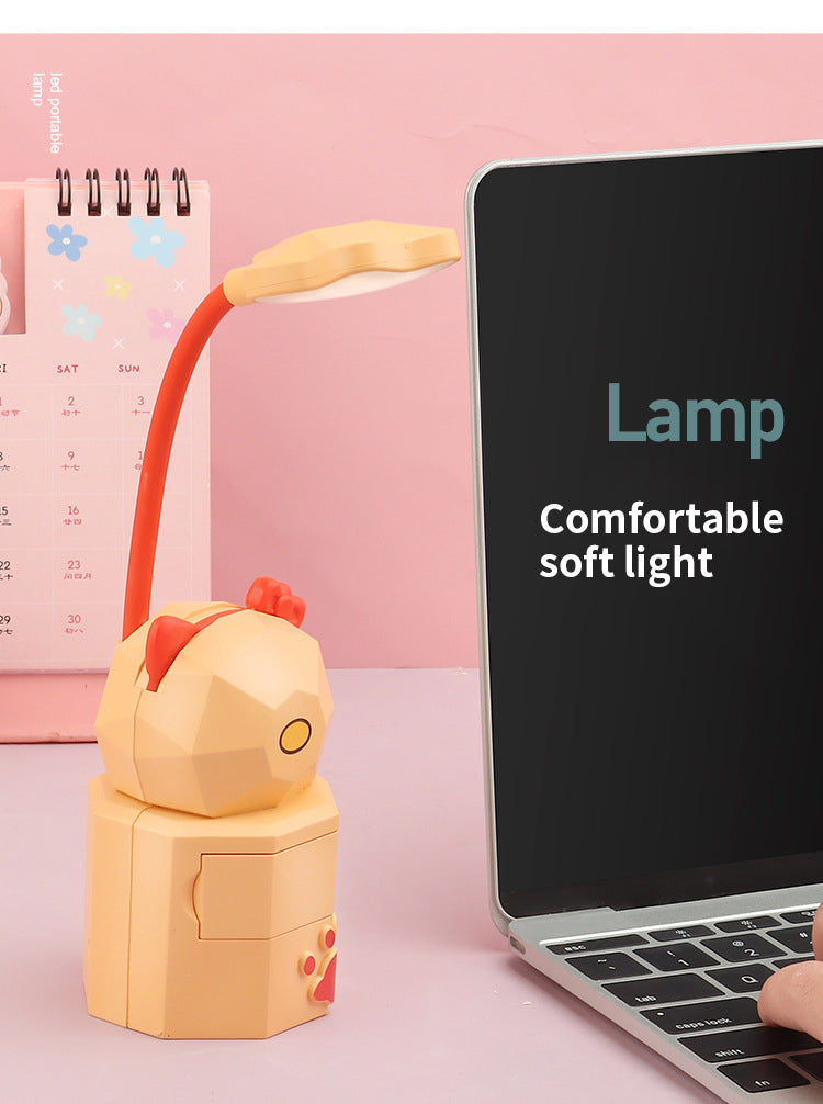 Table Lamp Girl Heart Cute Animal Student Storage