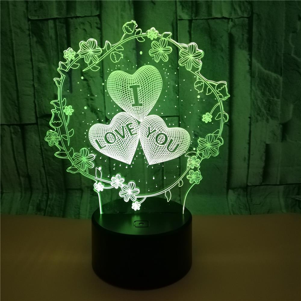 3D I LOVE YOU Valentine's Day Wedding LED Light