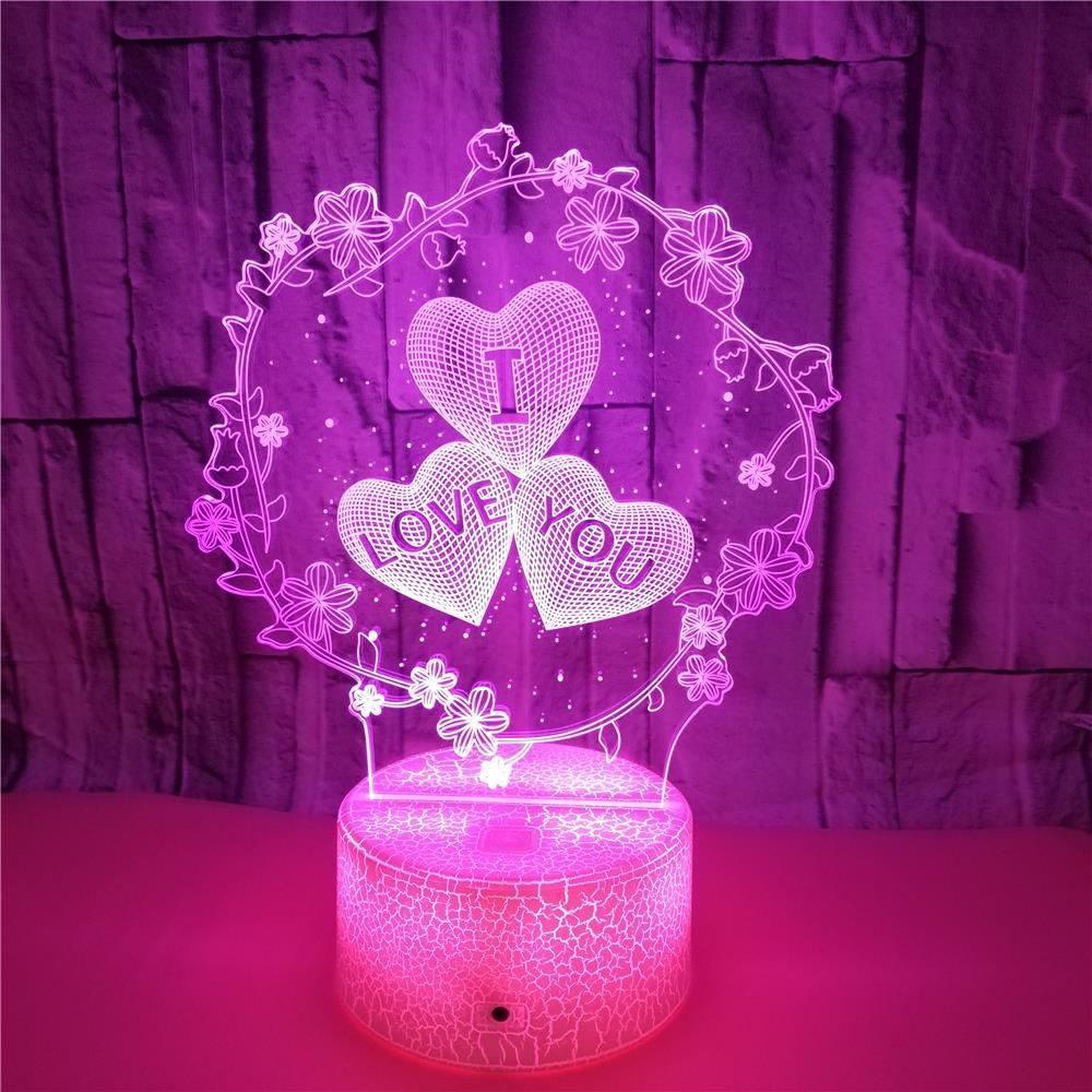 3D I LOVE YOU Valentine's Day Wedding LED Light