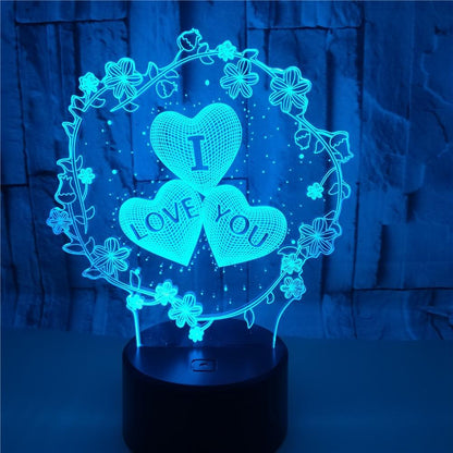 3D I LOVE YOU Valentine's Day Wedding LED Light