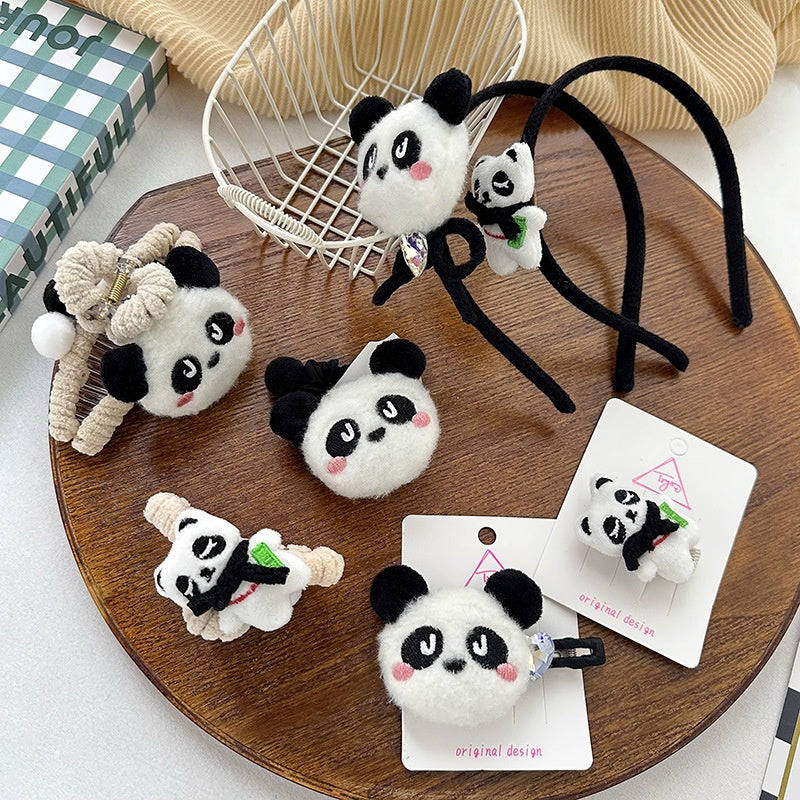 Cartoon Young Girl Panda Grip Cute Three-dimensional Doll Children's Headband