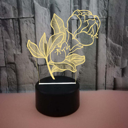 Flower 3D Lamp Colorful Touch Remote Control 3D