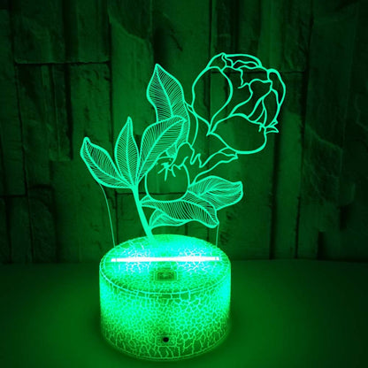 Flower 3D Lamp Colorful Touch Remote Control 3D
