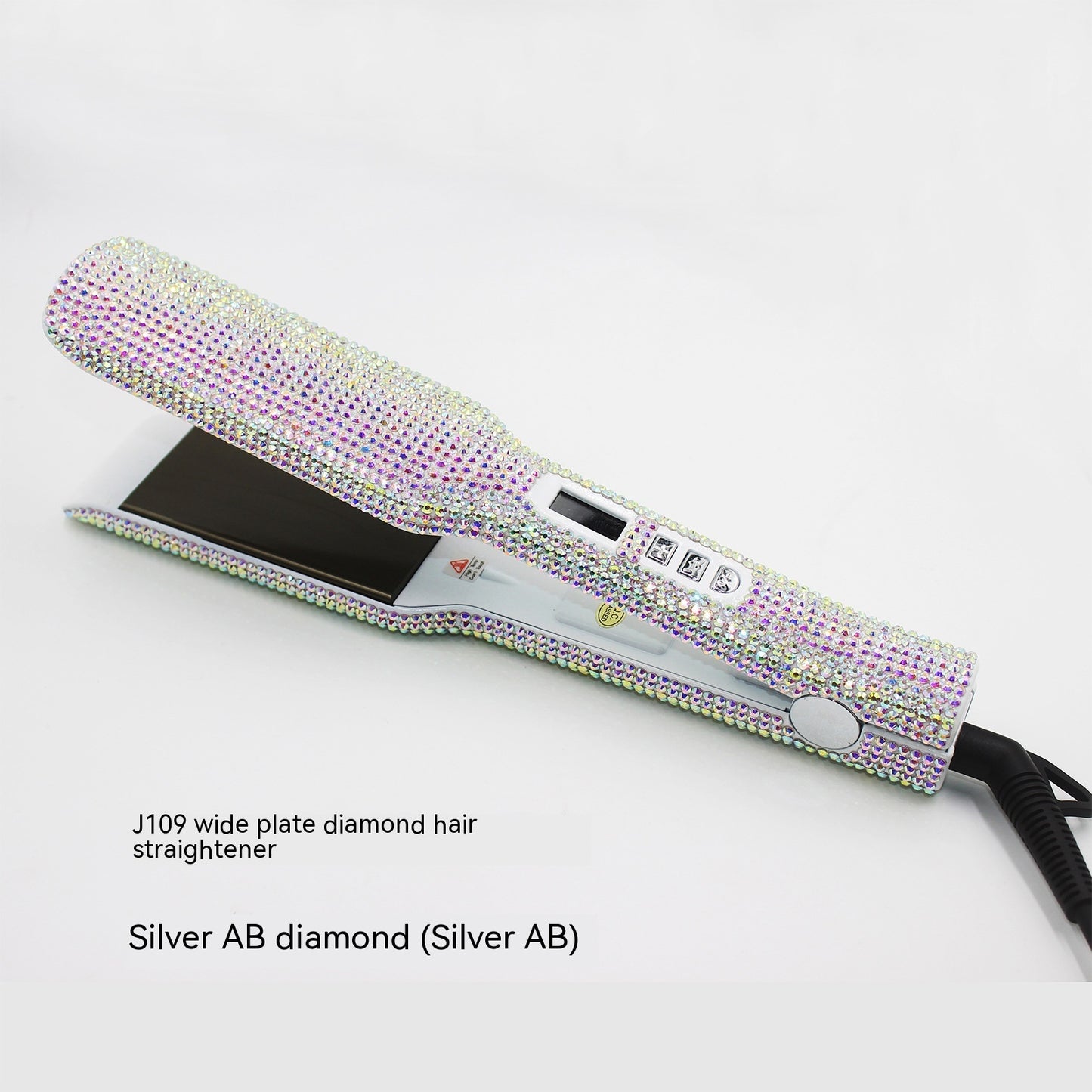 Wide Plate Inlaid Rhinestone Quartz Hair Straightener High Temperature Titanium