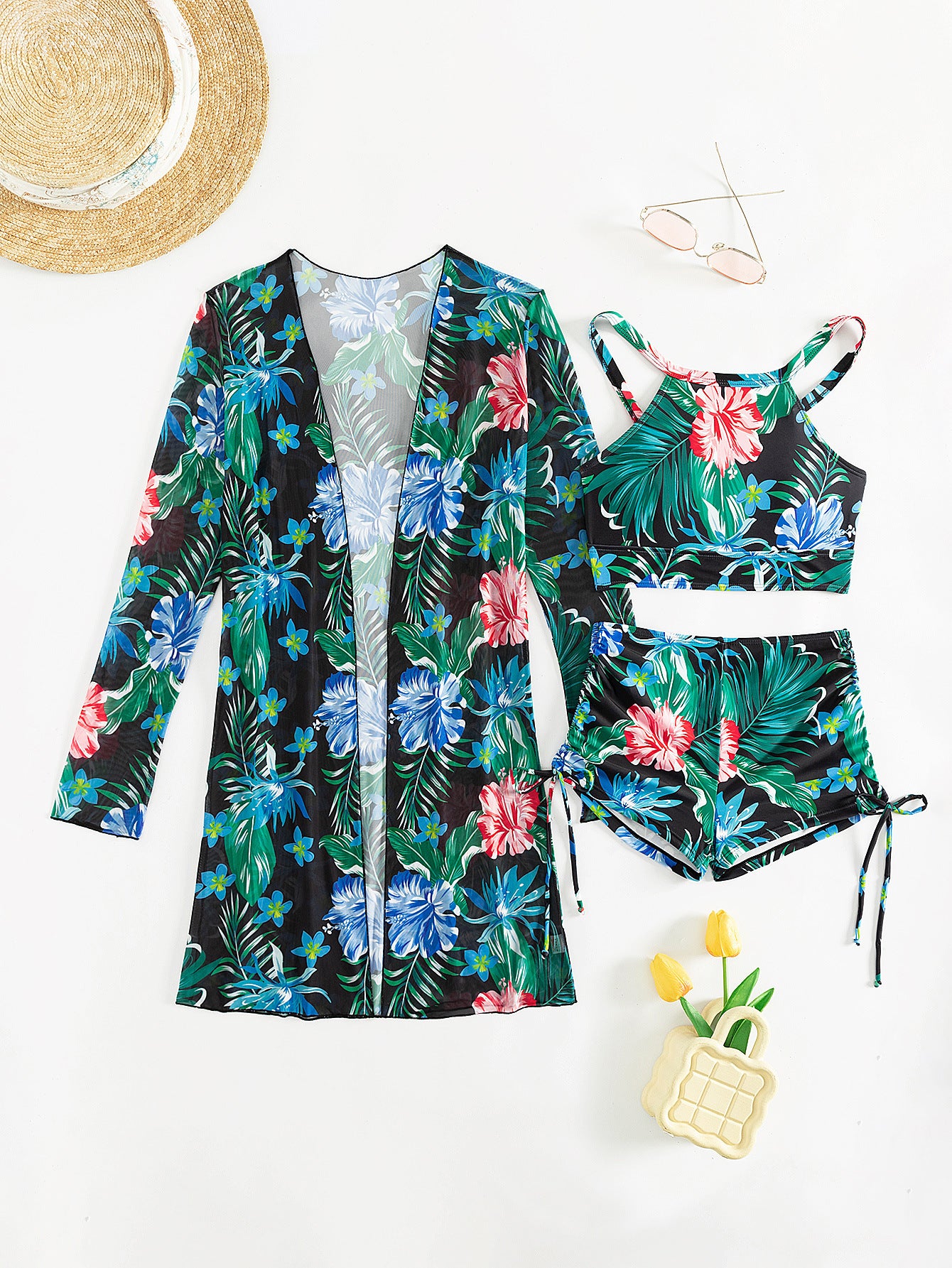 Women's Printed Swimsuit Women's Split Three-piece Suit