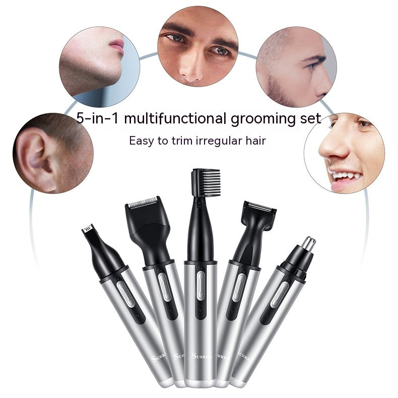 Five-in-one Multifunctional USB Charging Portable Mini Nose Ear Hair Trimmer