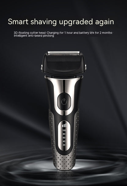 Reciprocating Three-bit Floating Shaver LED Display Rechargeable Men