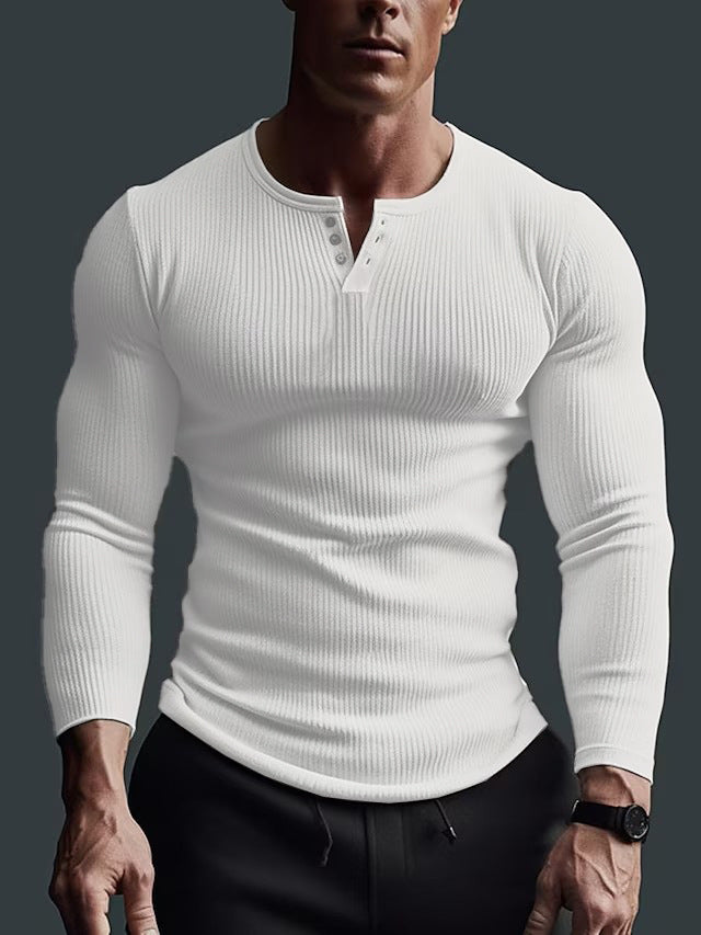 Men's Long Sleeve Top High Elastic Bottoming Shirt