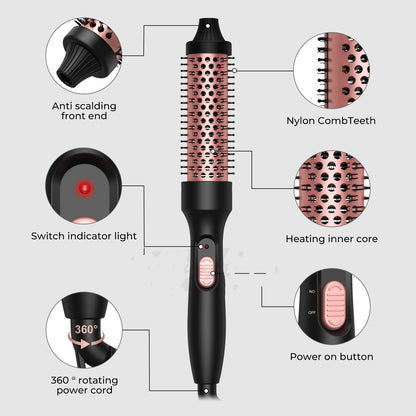 Hair Straightener And Curler Brush Hair Dryer High-power Hot Air