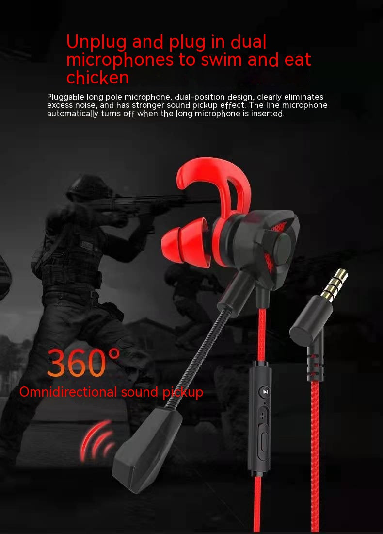 E-sports With Microphone Plug-in Game Earphone In-ear