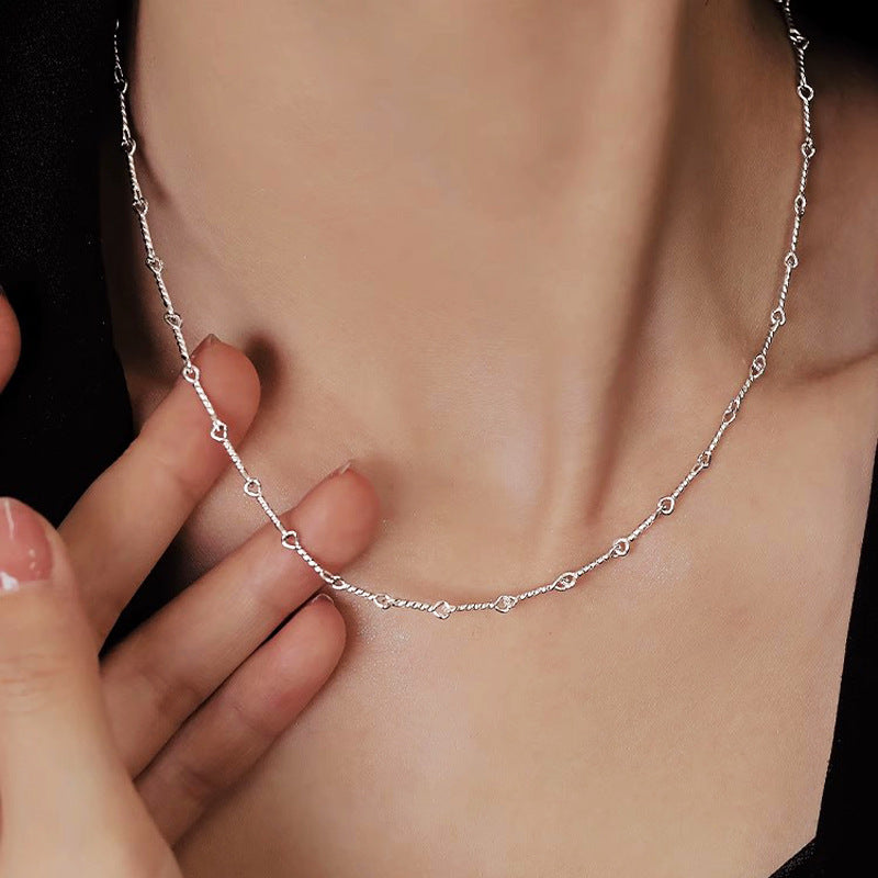 925 Sterling Silver Tag Korean Style Sense Of Design Clavicle Chain