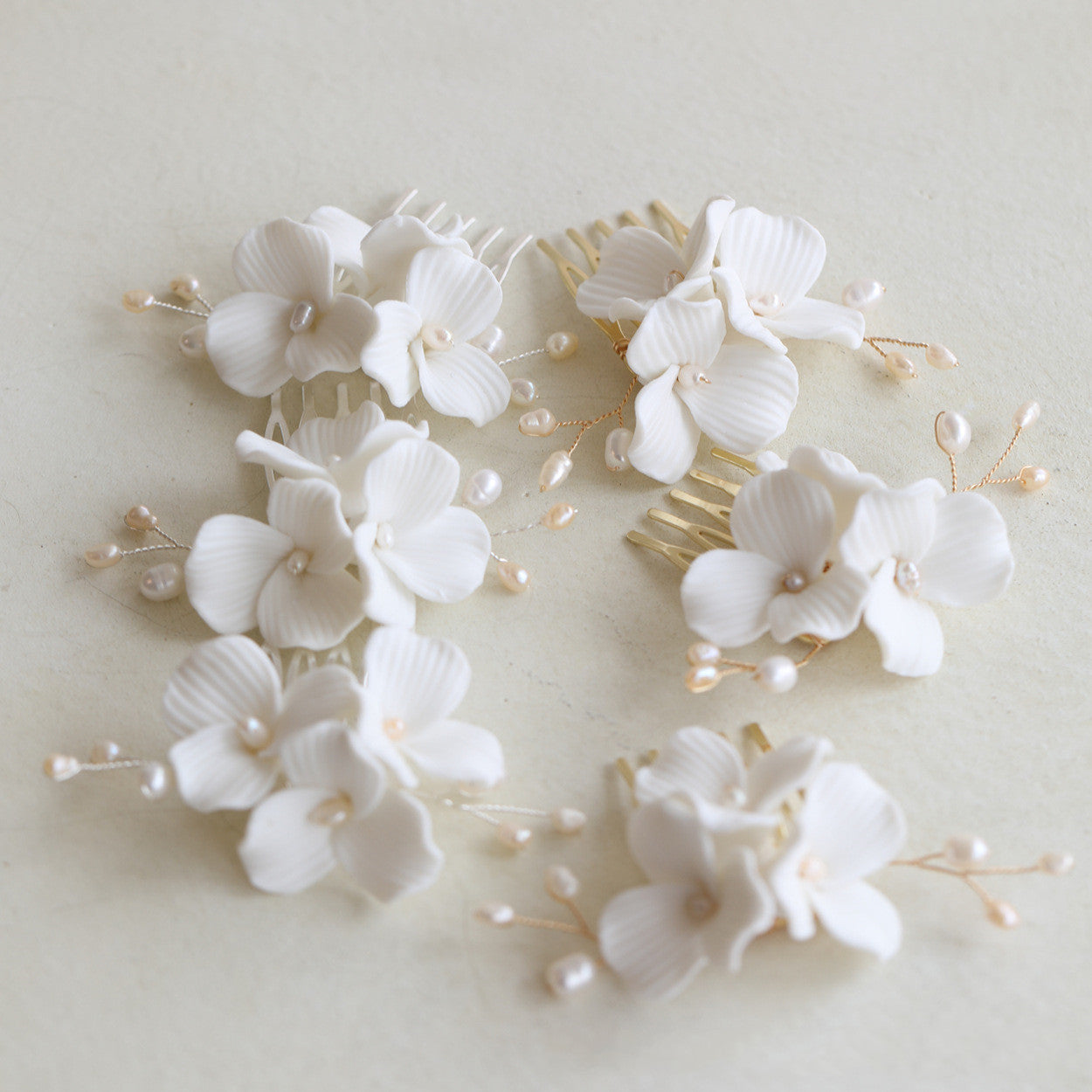 Ceramic Large Flower White Bridal Headdress