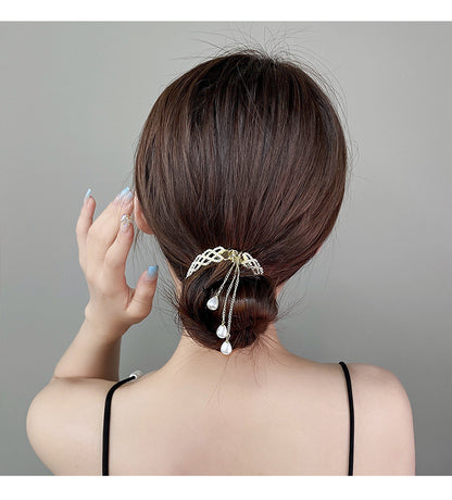 Ball Head Plate Temperament Horsetail Buckle Hair Clip