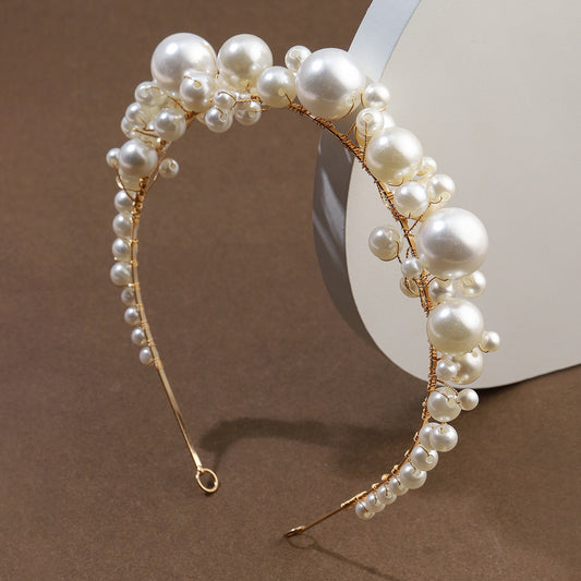 Retro Bridal Headdress Simple Pearl Headband