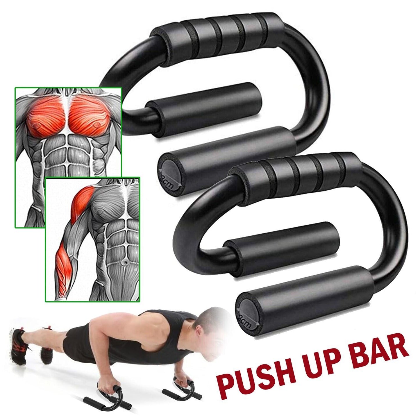 Body Sculptured Push Up Bars Press Handles Stands Exercise Grips FITNESS WORKOUT