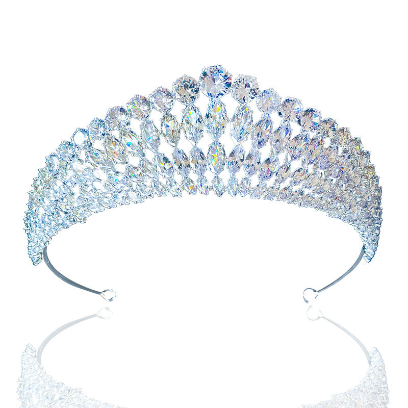 Full Diamond Super Flash Zircon Crown Headdress Queen Headband