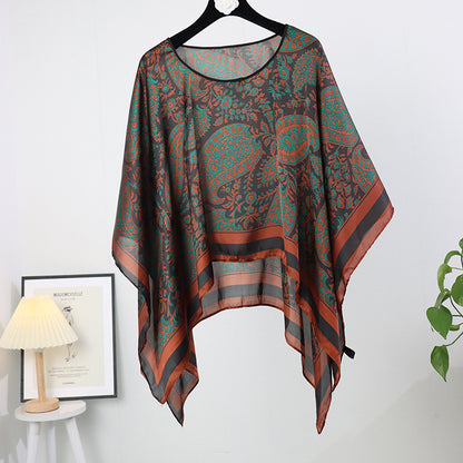 Artificial Silk Pullover Sunscreen Scarf Shawl