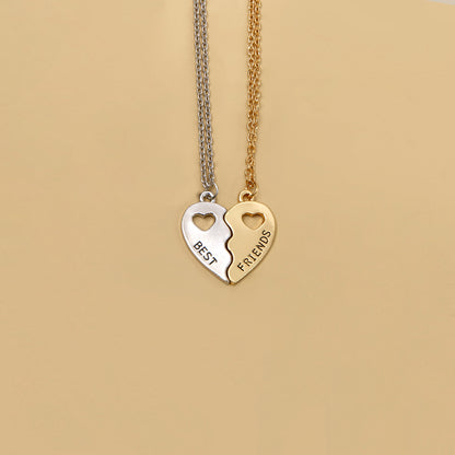 Good Friend Two Half Heart Necklace