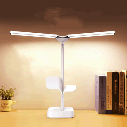 LED Foldable Creative USB Reading Eye Protection Learning Dual Lamp Holder Table Lamp