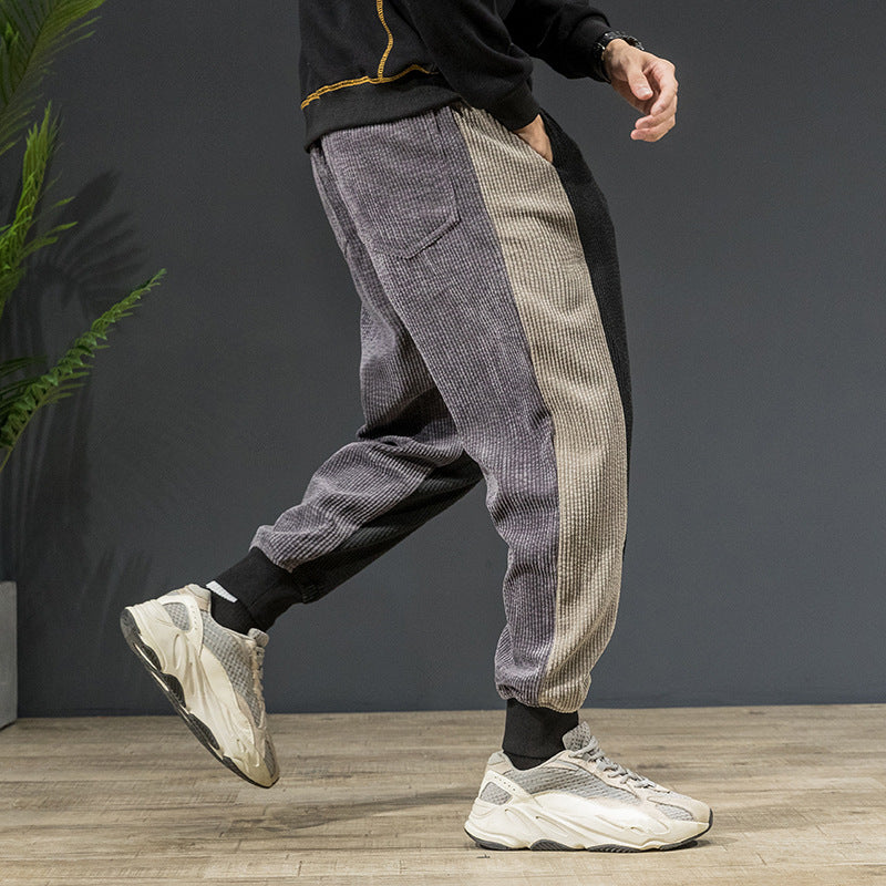 Japanese trendy brand corduroy harem pants men's feet