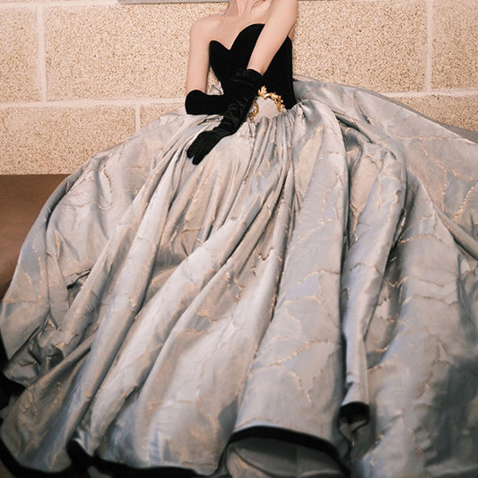Hepburn Style Toasting Bride's Haute Couture Dress
