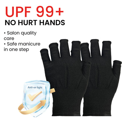 Women's Sun Protection Black Gloves