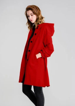 Plus Size Trench Coat Mid-length Loose Long Sleeve Jacket