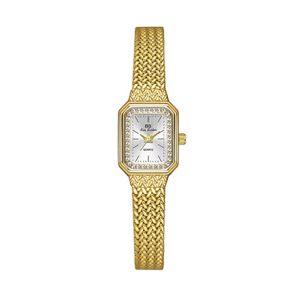 Wheat Table Simple Temperament Small Square Gold Watch