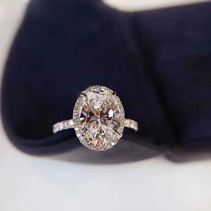Moissanite Big Diamond Diamond Ring Wholesale Shaped Pigeon Rhinestone Ring