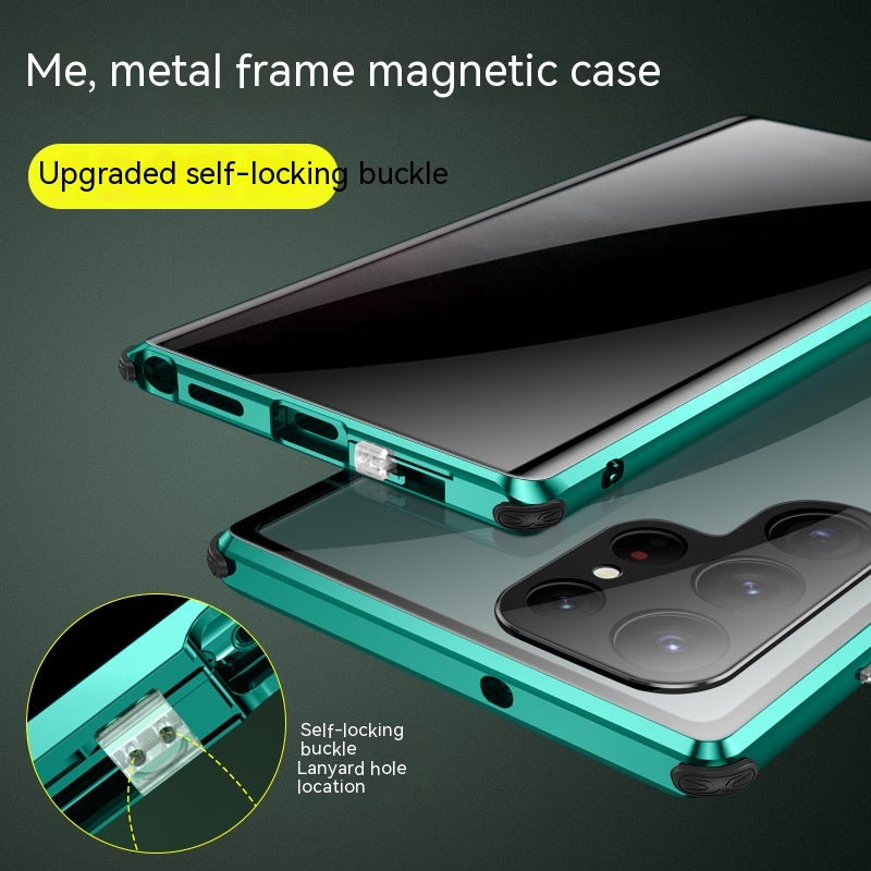 Peep-proof Mirror Magnetic King Phone Case Lock Magnetic Suction Glass Shell