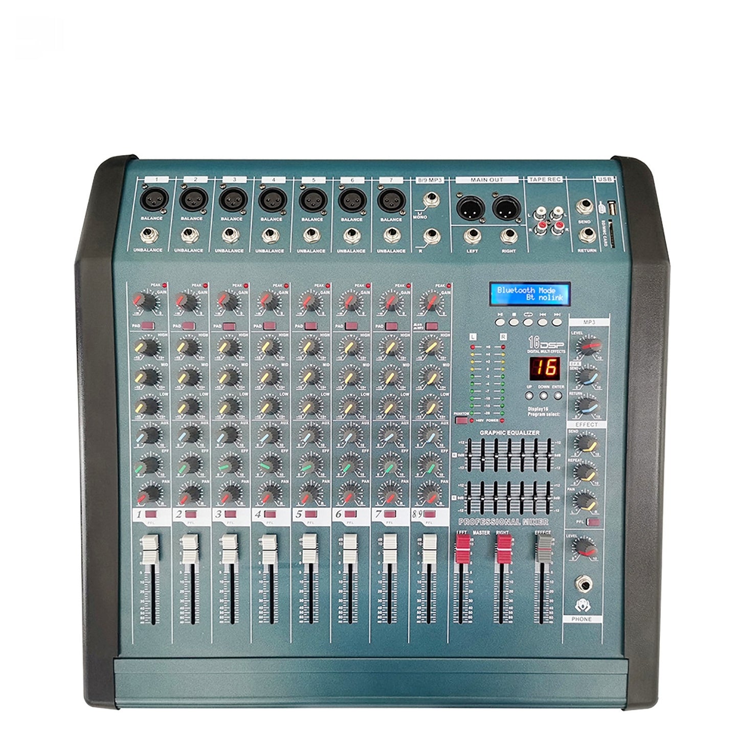 Channel High Power Sound Console Of Power Amplifier Bluetooth Equalizer Mixer With 16DSP