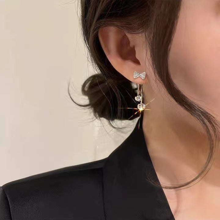 Bow Tassel Fashionable And Sweet Style Earrings For Women