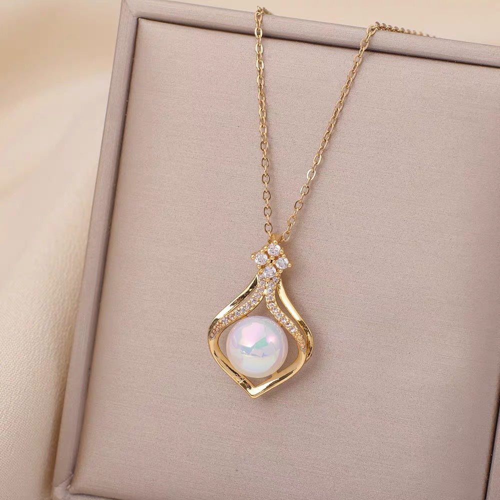 High-end Fashion Elegant Coin Purse Pearl Necklace For Women