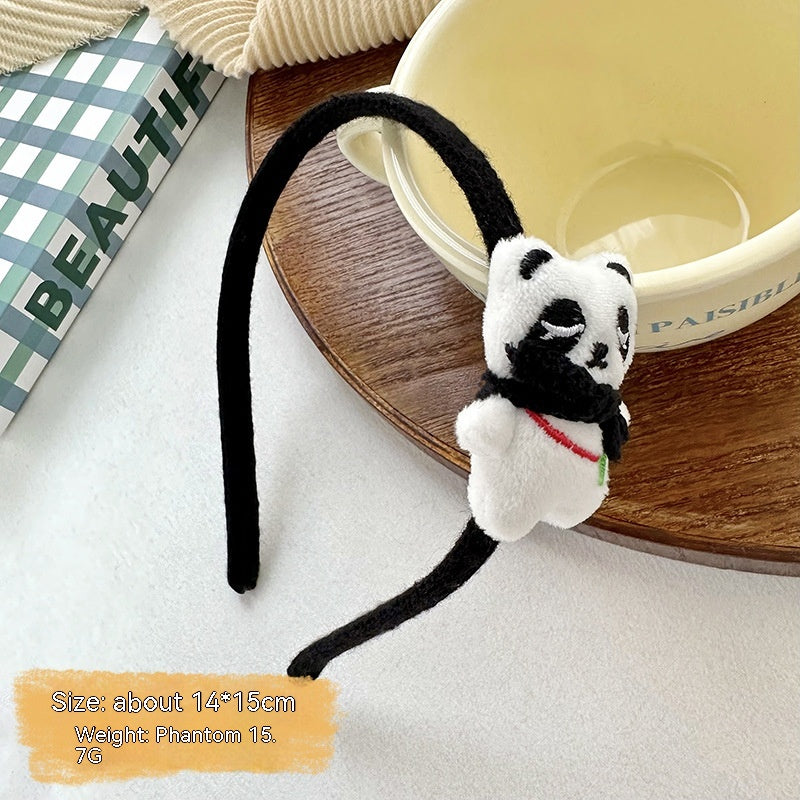 Cartoon Young Girl Panda Grip Cute Three-dimensional Doll Children's Headband