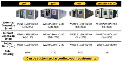 Factory Direct Supply Modular House Australia Tiny Home Prefab Steel 2 Bedroom Expandable Container House Prefabricated 40Ft