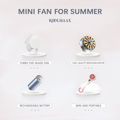2023 Koolmaax New Fashion Portable Small Fan, Cool Essential In Summer, Bring Mini Fans To Enjoy The Cool Breeze At Any Time, Indoor And Outdoor