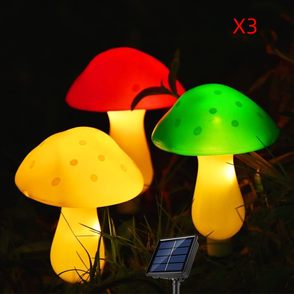 Plastics Solar Mushroom Night Light Outdoor Courtyard Garden Balcony Layout Lawn Waterproof Landscape Decoration Colorful Light