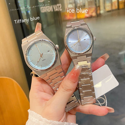 Calendar Quartz Ice Blue Watch Couple