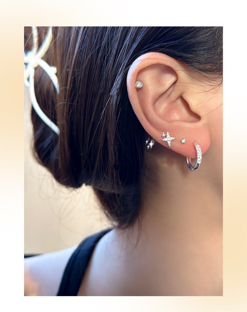 Geometric Rhinestone Zircon Ear Clip Women's Simple