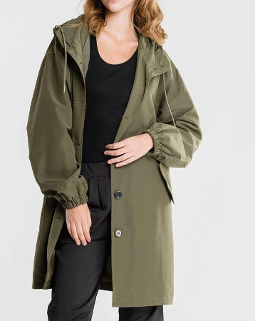 Plus Size Trench Coat Mid-length Loose Long Sleeve Jacket